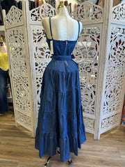 Tiered Denim Dress -Not Stretchy, No Estira