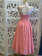 Gingham Midi Dress -Slightly Stretchy, Estira Poco
