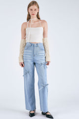 Ella Fuzzy Strapless Top