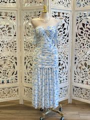 Ella Blue Floral Maxi Dress-Stretchy, Estira