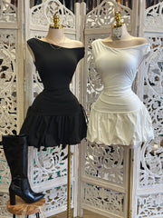 Assymetrical Bubble Mini Dress- Stretchy,Estira