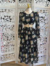 Black Long Sleeve Floral Mini Dress Stretchy