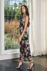 ABELYN FLORAL ONE-SHOULDER BODYCON MAXI DRESS
