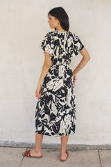 LACEY PRINT MIDI DRESS