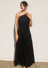 ELLE DROP WAIST RUCHED MAXI DRESS