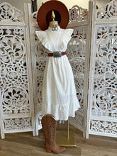 Eyelet Ruffle Midi Dress- Not Stretchy