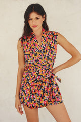 VALERIE SHAWL LAPEL ROMPER
