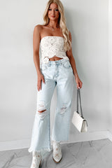 DOORBUSTER Anthony High Rise Distressed Sneak Peek Crop Jeans (Light Acid)