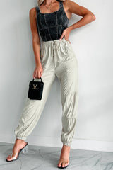 Breaking Barriers Drawstring Waist Joggers (Sage)