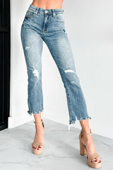 Jonah Mid Rise Distressed Special A Kick Flare Jeans (Dark)