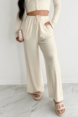 Chasing Calm Relaxed Wide Leg Pants (Cream)