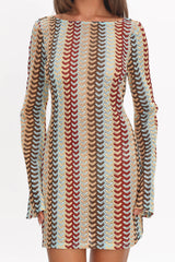 Raley Backless Crochet Mini Dress Rainbow