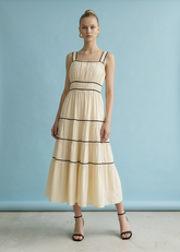 NORA TIERED MIDI DRESS