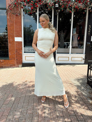 Jillian Cream Ruched Maxi Set