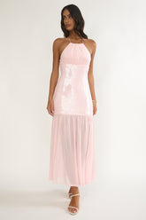 Wilma Sequin Bodice Maxi Dress Pink