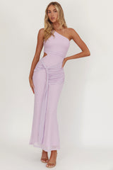 Luli One-Shoulder Cut-Out Maxi Dress Lilac