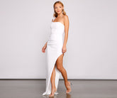 Kinsley One-Shoulder High-Slit Dress