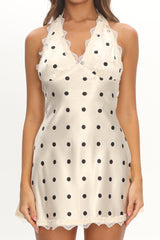 LIONESS Stars Align Mini Dress Cream Polka