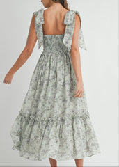 GEMMA FLORAL RUCHED MIDI DRESS