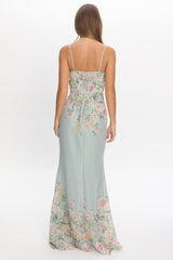 Onix Sweetheart Neckline Maxi Dress Floral Sage