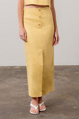 AUGUSTA YELLOW LINEN SKIRT