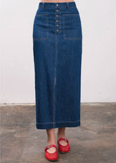 MARCY DENIM MIDI SKIRT