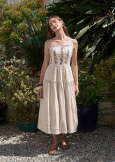 JADE EMBROIDERED MIDI DRESS