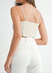 ISABELLE BUTTON DOWN CROP TOP