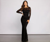 Priscilla Scalloped Lace Boat Neck Mermaid Dress