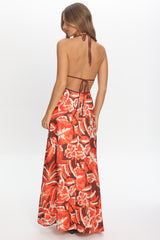 Revelations Cut-Out Maxi Dress Print Berry