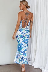 You're My Sunshine Tie-Up Back Midi Dress Blue