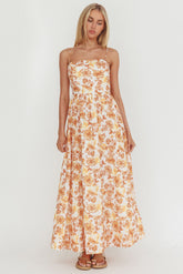 Wild Card Cami Strap Maxi Dress Floral Yellow