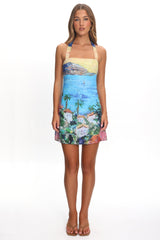 No Ordinary Girl Halterneck Mini Dress Blue
