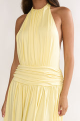 Trouville Backless Halter Maxi Dress Sunflower