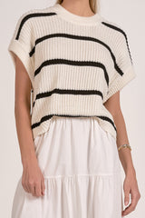 Opal Sweater Dress White White Black Stripe