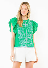 PAIGE RUFFLE SLEEVE TOP