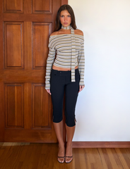 KIERSTEN SCARF TOP - MULTISTRIPE