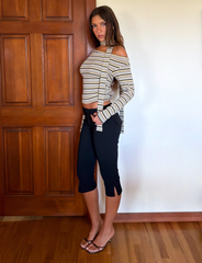 KIERSTEN SCARF TOP - MULTISTRIPE