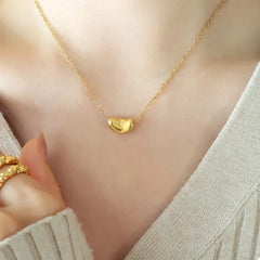 18K Gold-Plated Bean Pendant Necklace