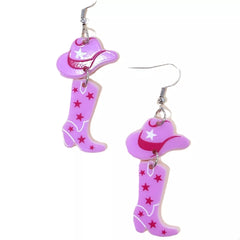 Cowboy Boot and Hat Dangle Earrings