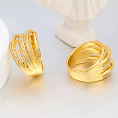 18K Gold-Plated Multi-Row Ring