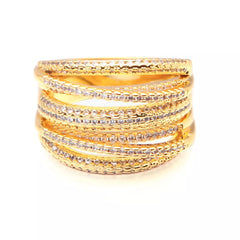 18K Gold-Plated Multi-Row Ring