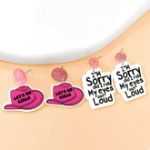 2 Pair Sequin Hat Dangle Earrings