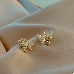 18K Gold-Plated Butterfly Stud Earrings