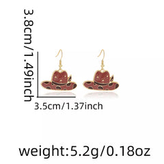 Cowboy Hat & Bottle Dangle Earrings
