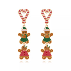 Christmas Gingerbread Man Dangle Earrings