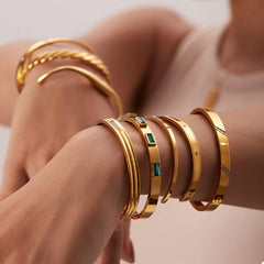 18K Gold-Plated Stainless Steel Zircon Bracelet