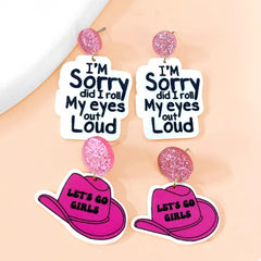 2 Pair Sequin Hat Dangle Earrings