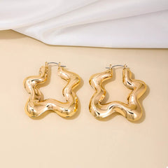 Star Shaped Hoop Earrings