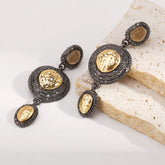 Vintage-Inspired Dangle Earrings with Gold Accents